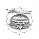 hamburger tattoo design idea