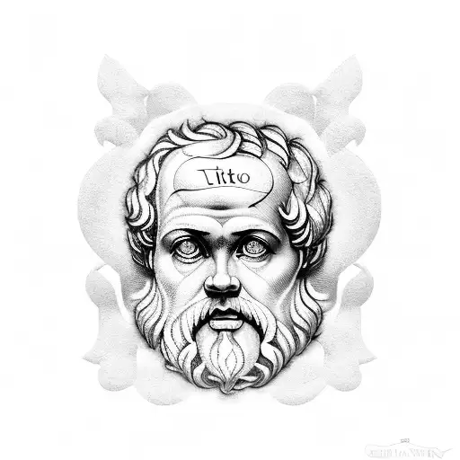 The names of Socrates, Plato and Aristotle written as a chain tattoo design idea