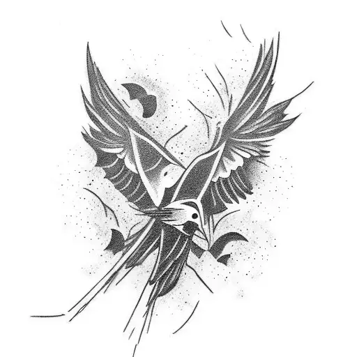 Blacked out from the shoulder down to the elbow transforming into a murder of crows starting from the elbow down  tattoo design idea