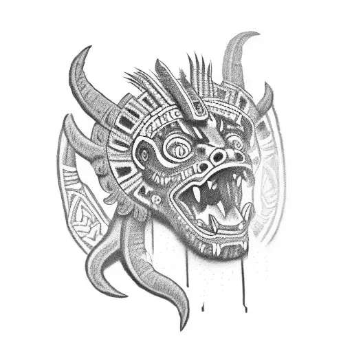 Aztec demon tattoo design idea