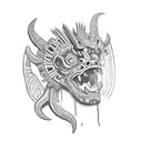 Aztec demon tattoo design idea