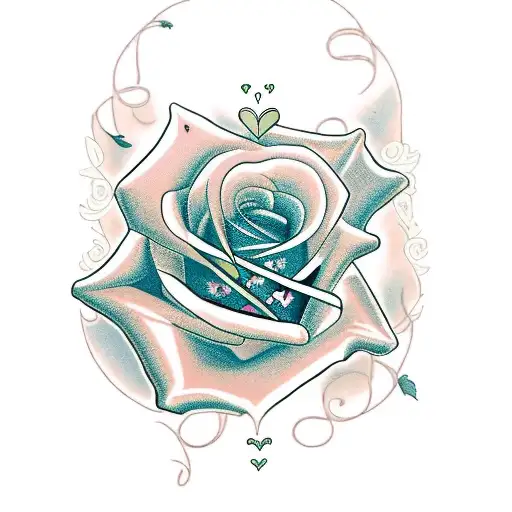 Rose,butterflies,words "love yourself first in arabic tattoo design idea