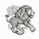 lion with name andrea tattoo design idea