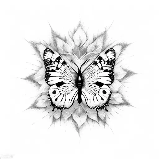 paintbrush making black and white butterflies into colorful ones tattoo design idea