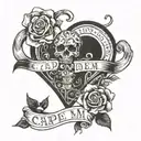 quote 'carpe diem memento mori tattoo design idea