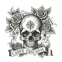 quote 'carpe diem memento mori tattoo design idea