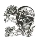 quote 'carpe diem memento mori tattoo design idea
