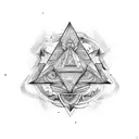 Triangular, seta, espada, cavaleiro templário tattoo design idea