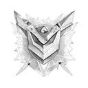 Triangular, seta, espada, cavaleiro templário tattoo design idea