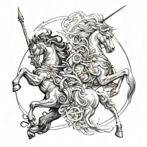 gemini Sagittarius tattoo design idea