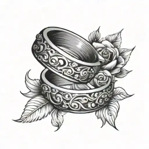 wedding rings tattoo design idea