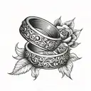 wedding rings tattoo design idea