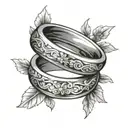 wedding rings tattoo design idea