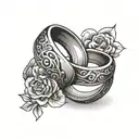 wedding rings tattoo design idea