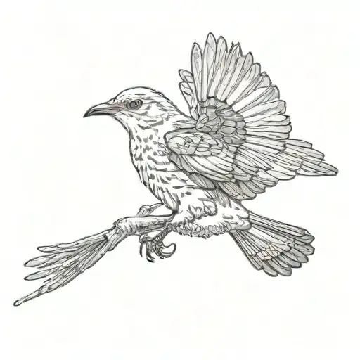 Mockingbird Flying tattoo design idea