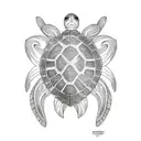turtle with rabbit tattoo design idea