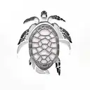 turtle with rabbit tattoo design idea