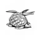 rabbit riding a turtle tattoo design idea