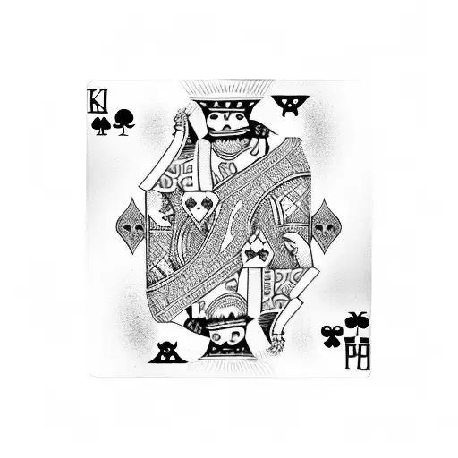 king and queen playing cards tattoo design idea