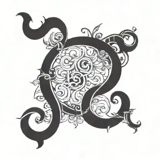 A mix of the initials "O,G" and "S,S" and make it in cursive tattoo design idea