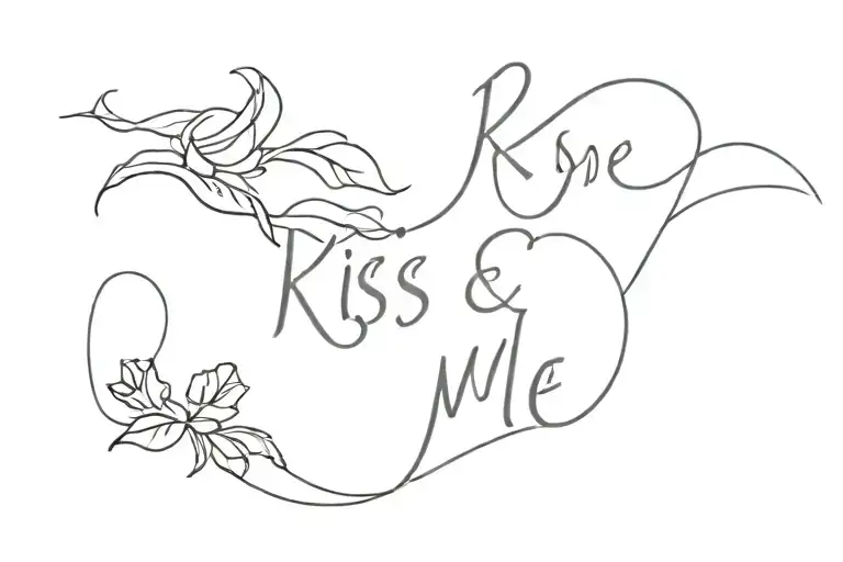 KISS ME written tattoo design idea