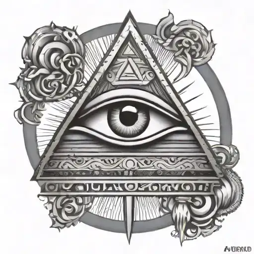 eye of ra inside pyramid tattoo design idea