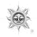 sun outline  tattoo design idea