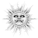 sun outline  tattoo design idea