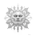 sun outline  tattoo design idea