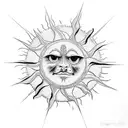 sun outline  tattoo design idea