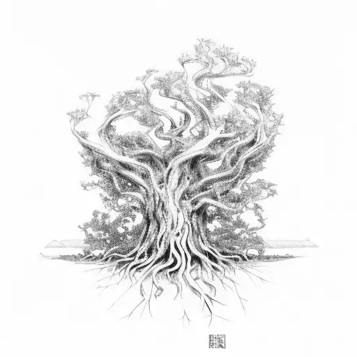 great deku tree tattoo design idea