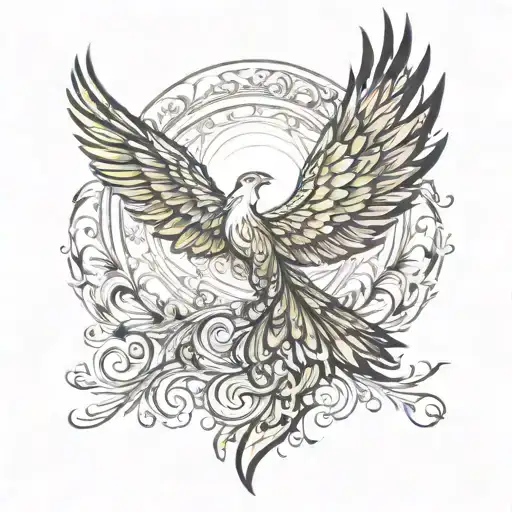 Pheonix emerging spiritual awakening tattoo design idea