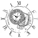 A clock with the hands pointing to 11:59, symbolizing the phrase 'live as if you were to die tomorrow' tattoo design idea