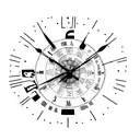 A clock with the hands pointing to 11:59, symbolizing the phrase 'live as if you were to die tomorrow' tattoo design idea