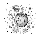 A clock with the hands pointing to 11:59, symbolizing the phrase 'live as if you were to die tomorrow' tattoo design idea