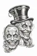 cry now laugh later mask tattoo design idea