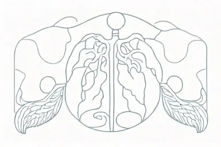 yhwh with lungs. tattoo design idea