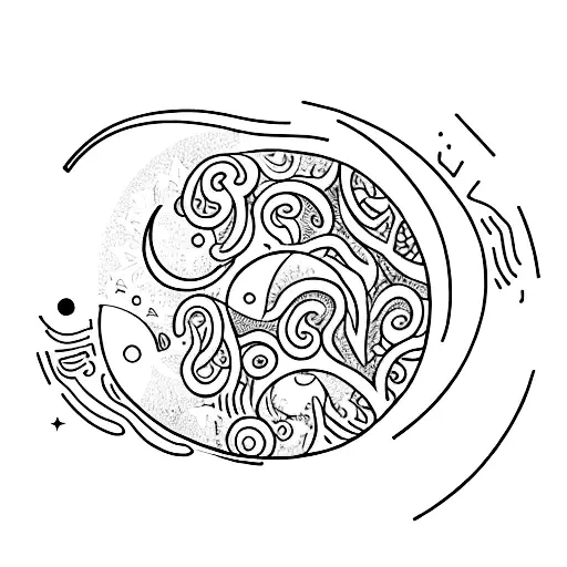 A delicate crescent moon with the number 143 hidden in the details tattoo design idea