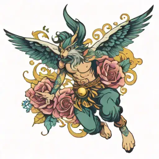 running freely tattoo design idea