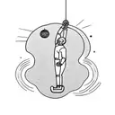 man reaching for the moon with earth as a ball and chain around his ankle tattoo design idea