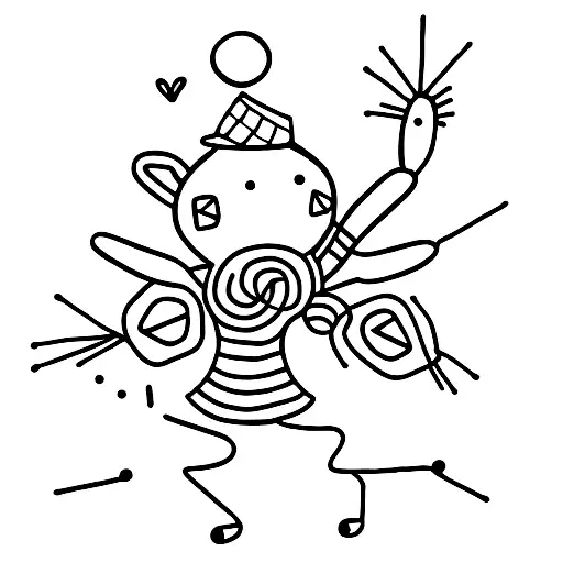 stick figure dancing tattoo design idea