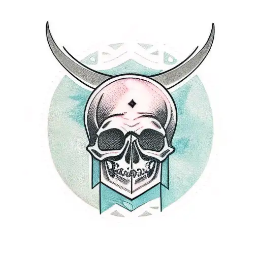 skull viking sleeve  tattoo design idea