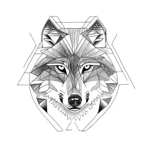 wolf with blue eyes tattoo design idea
