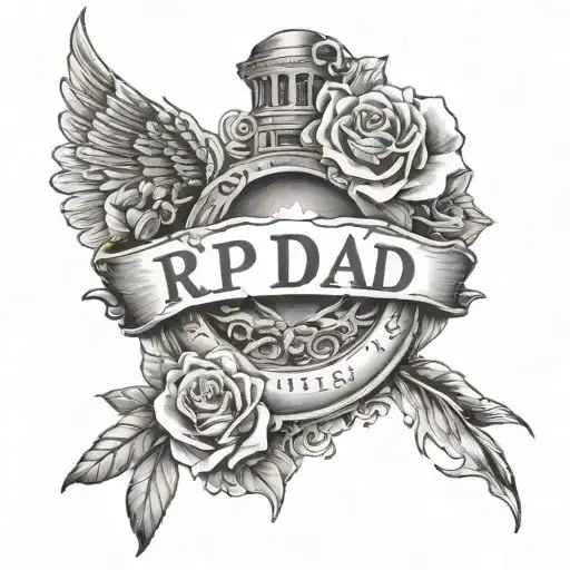 RIP DAD tattoo design idea