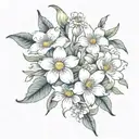 daisy sweetpea snowdrop peony Lilly  tattoo design idea
