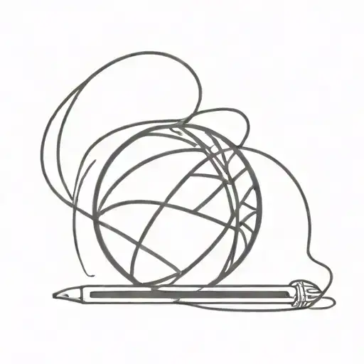 Combine a basketball and a quill pen to symbolize your love for both basketball and journalism tattoo design idea