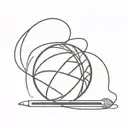 Combine a basketball and a quill pen to symbolize your love for both basketball and journalism tattoo design idea