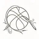 Combine a basketball and a quill pen to symbolize your love for both basketball and journalism tattoo design idea