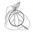 Combine a basketball and a quill pen to symbolize your love for both basketball and journalism tattoo design idea