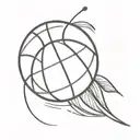 Combine a basketball and a quill pen to symbolize your love for both basketball and journalism tattoo design idea
